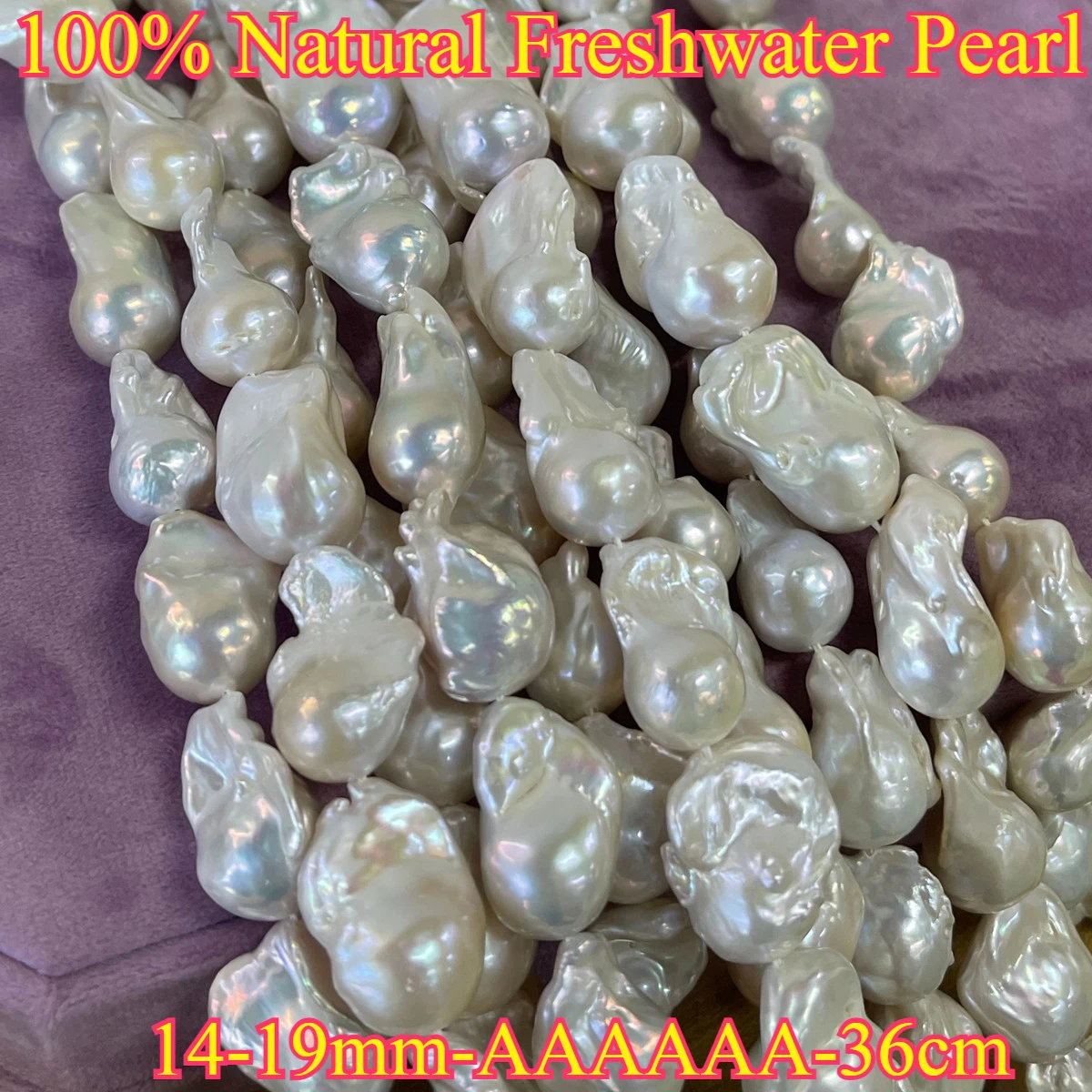 

14-19mm 6A Shiny Natural Freshwater Baroque Fishtail Pearl Bead Women Jewelry Make DIY Necklace Bracelet Accessories Wedding