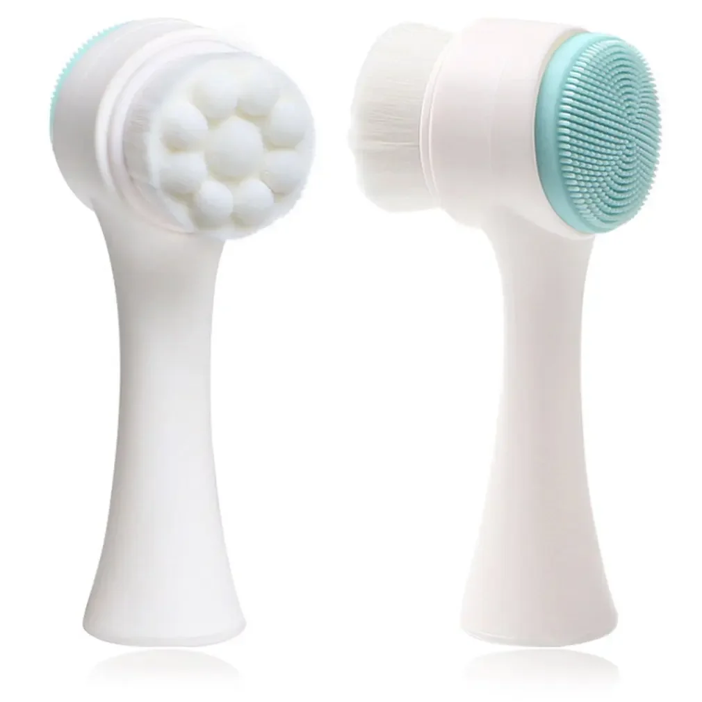 Double-sided Silicone Facial Cleanser Wash Brush Soft Mild Fiber Face Cleaning Washing Tool Skin Care Tool