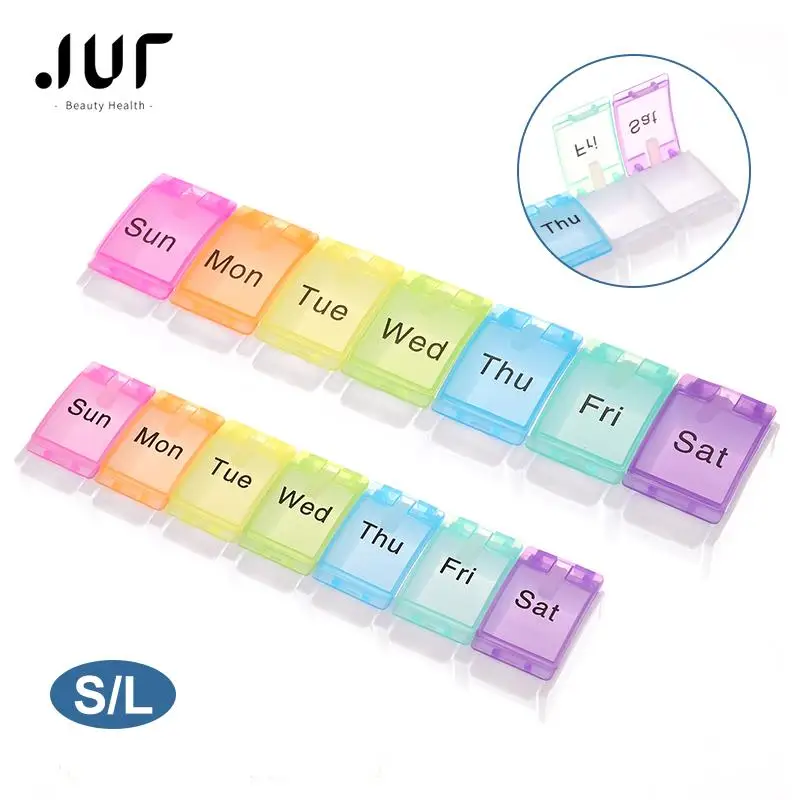 

Travel Pill Box Plastic Pill Case Weekly Medicine Storage Organizer Container Drug Tablet Dispenser Independent Lattice Holder