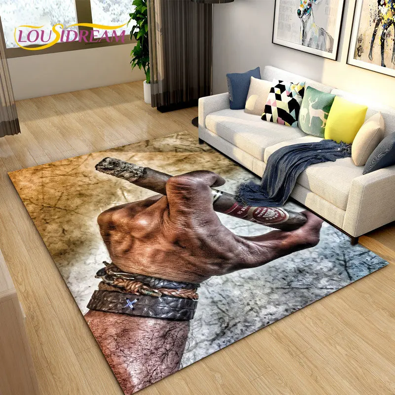 Tobacco Cigar Smoke Series Drink Area Rug,Carpet Rug for Living Room Bedroom Sofa Doormat Decoration,Kid Play Non-slip Floor Mat