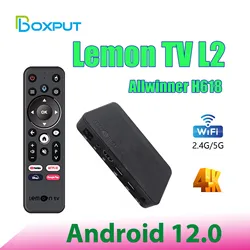 Android 12.0 Lemon TV L2 Smart TV BOX Allwinner H618 2.4G 5G Wifi6 2GB 16GB Set Top BOX BT5.4 Remoter 100M Media Player TV Box