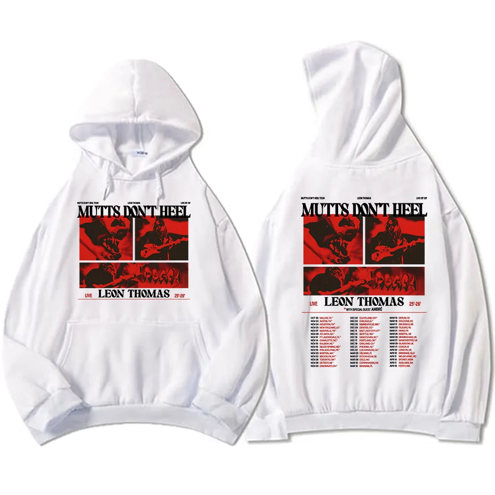 ليون توماس كتم جولة لا تعب 2025 هوديس الصوف للجنسين الهيب هوب الشارع الشهير R & B موضة الجرونج الذكور سوداديراس الرجال الملابس