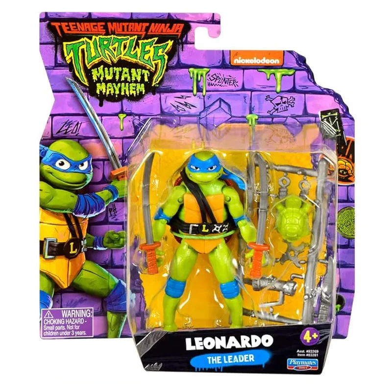 Playmates Toys Original Teenage Mutant Ninja Turtles: Mutant Mayhem 4.5-inch Action Figures Toy Gift Collection Hobby