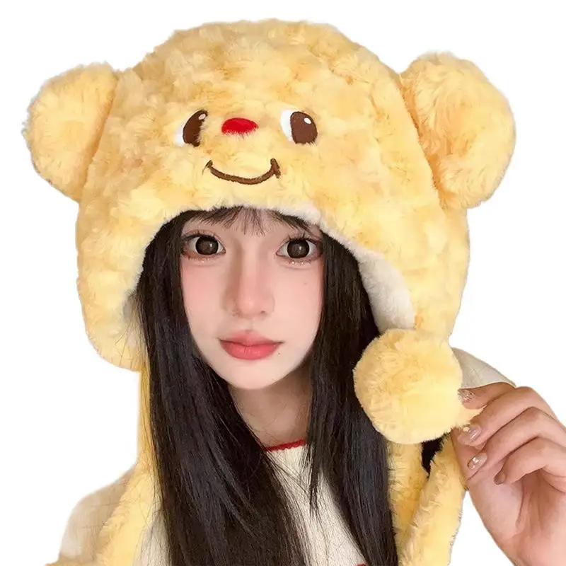 Winter Animal Hats For Adults Winter Soft Warm Plush Hat For Girls Plush Animal Character Winter Hat For Halloween Christmas