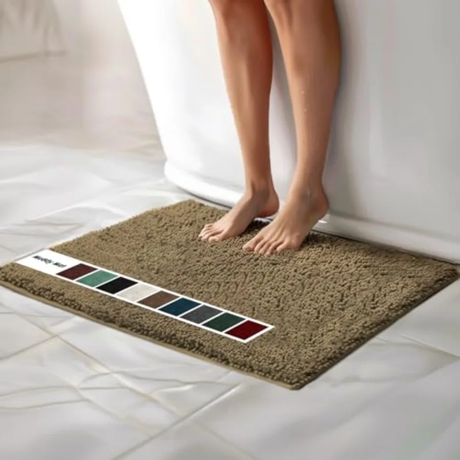 

® Chenille Bathroom Rugs Quick Dry Microfiber Mats Non Slip Washable, Extra Thick, Soft and Highly Absorbent Bath Mats for Bath