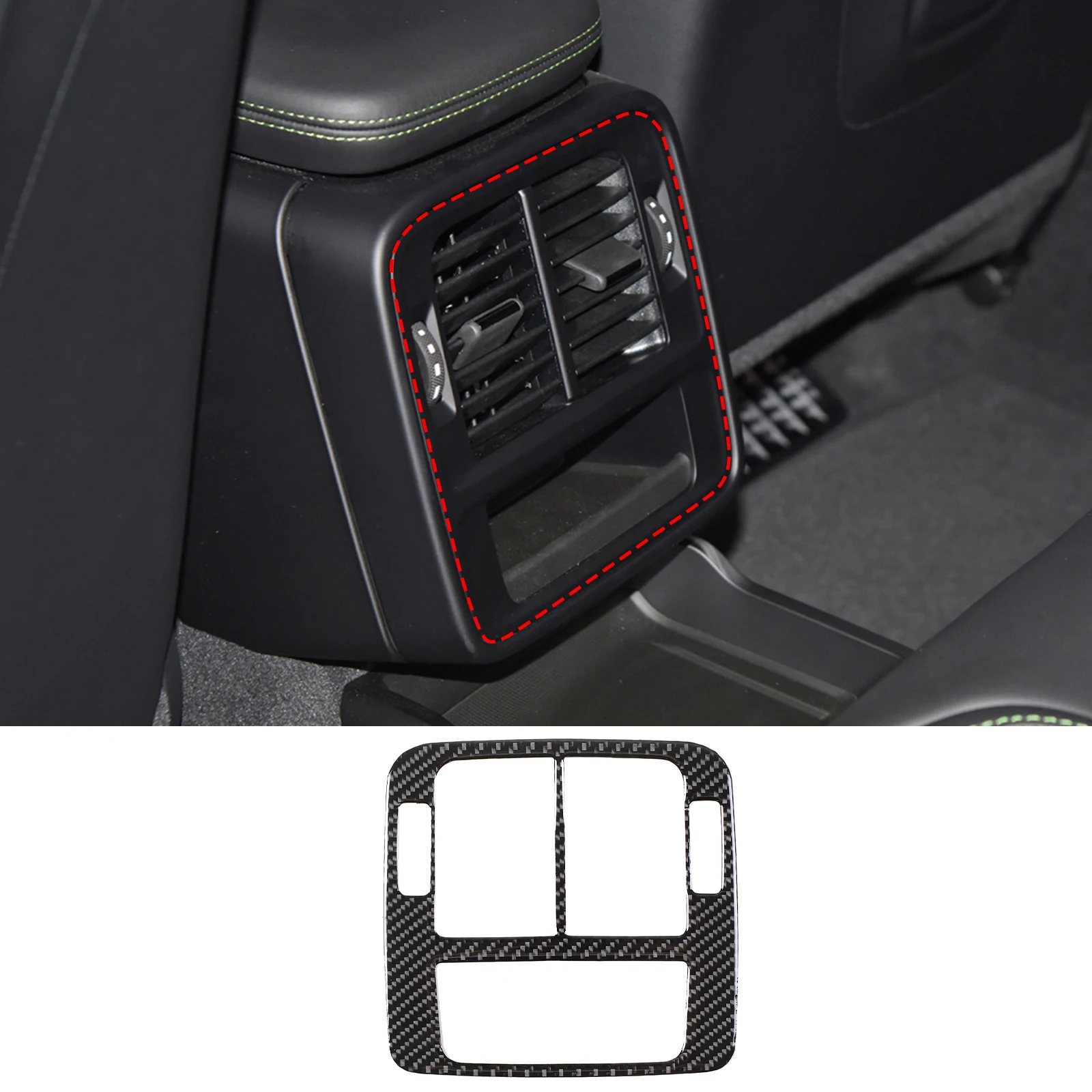 For Porsche Taycan 2019-2022 Soft Carbon Fibre Car Rear Air Outlet Vent Conditioning Panel Cover Trim Sticker Car Accessories