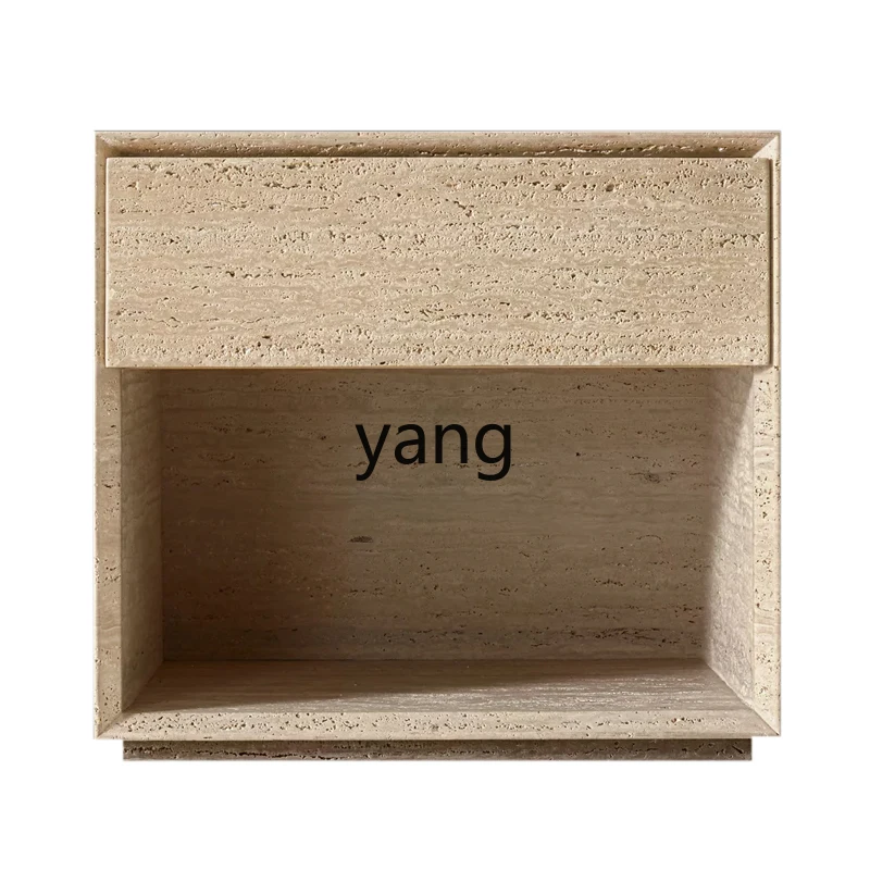 

TGF natural travertine bedside table household living room sofa edge creative corner