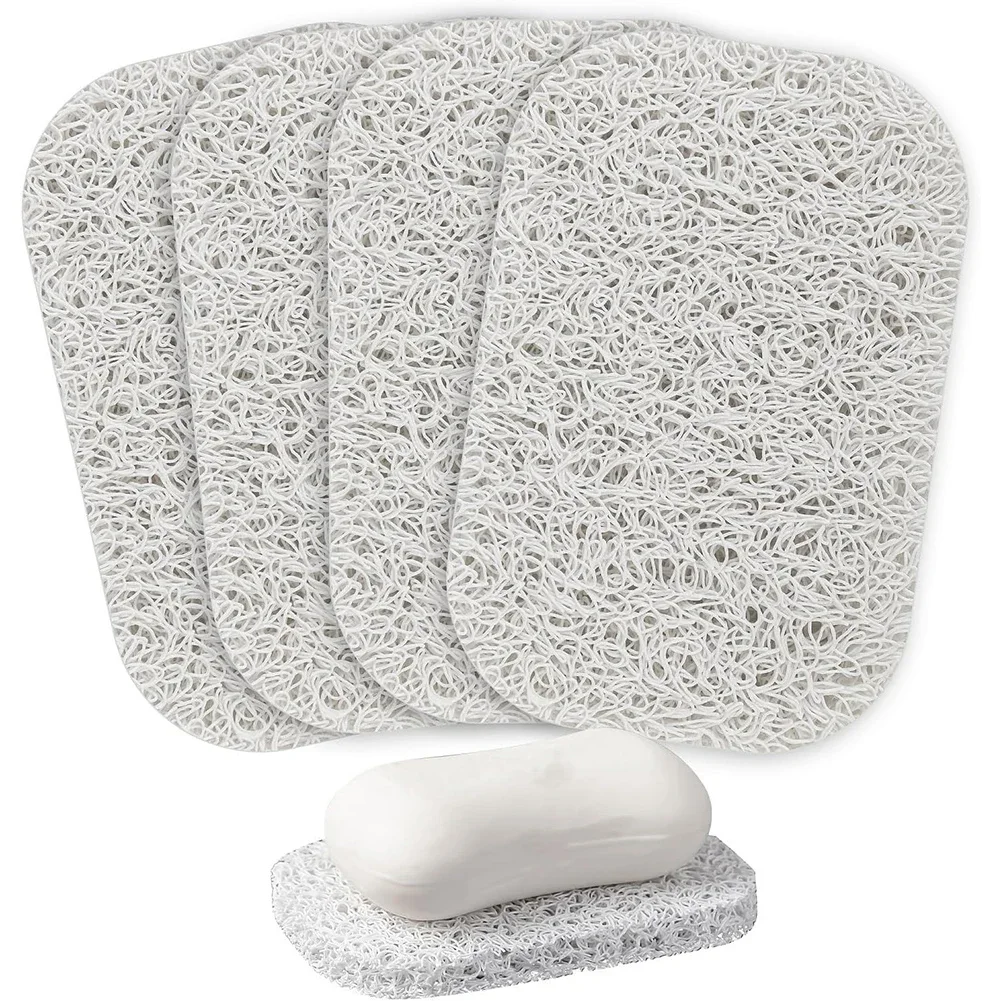 5PCS Soap Saver Pad Saver Lift Holder Dish Sponge Rack Tray Fast Dry Non-Slip Household Cleaning Mat Easy Clean Soap Holder