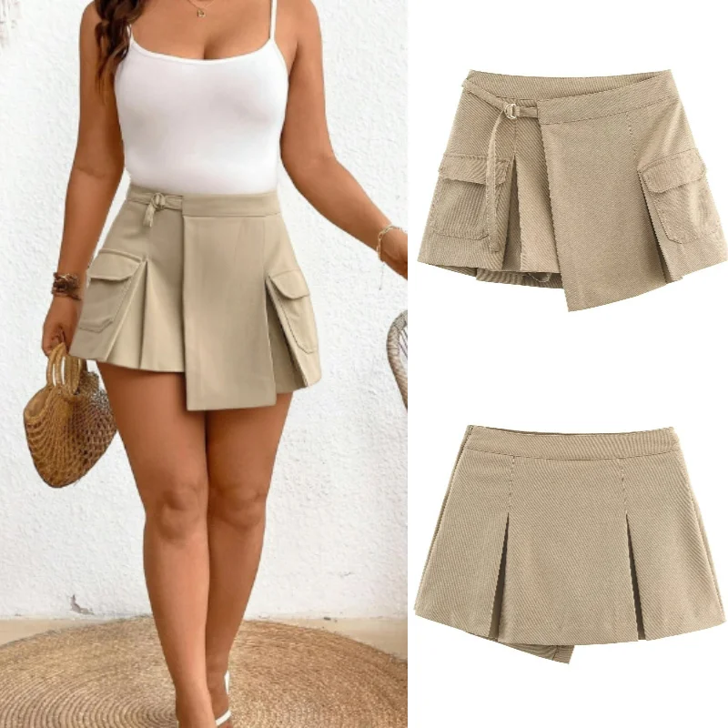 

Women's Trendy Sexy Workwear Skirt Pants 2025 Fall Fashion Trend Casual High Waist Wide Leg Pants for Office