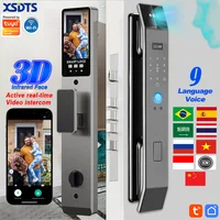 XSDTS Wifi Tuya APP cerradura de puerta inteligente con reconocimiento facial con cámara videollamada intercomunicador de voz cerradura de puerta Digital cerradura de puerta automática