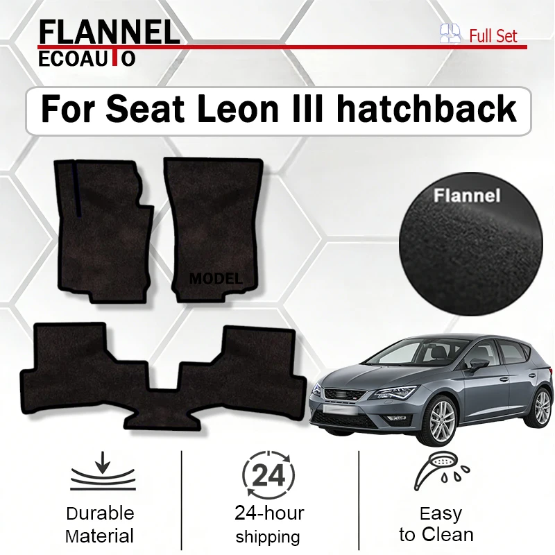 

Коврики ECOAUTO Velour передние для Seat Leon III хэтчбек, варианты (2012-2020) - черные