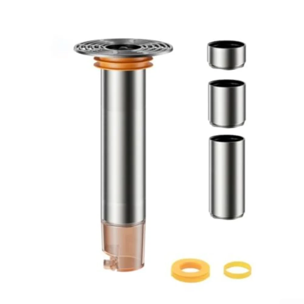 Stainless Steel Extension Pipe For Bathroom Drain Outlet Multi Layer Seal And Large Filter To Prevent Clogs And Sewer