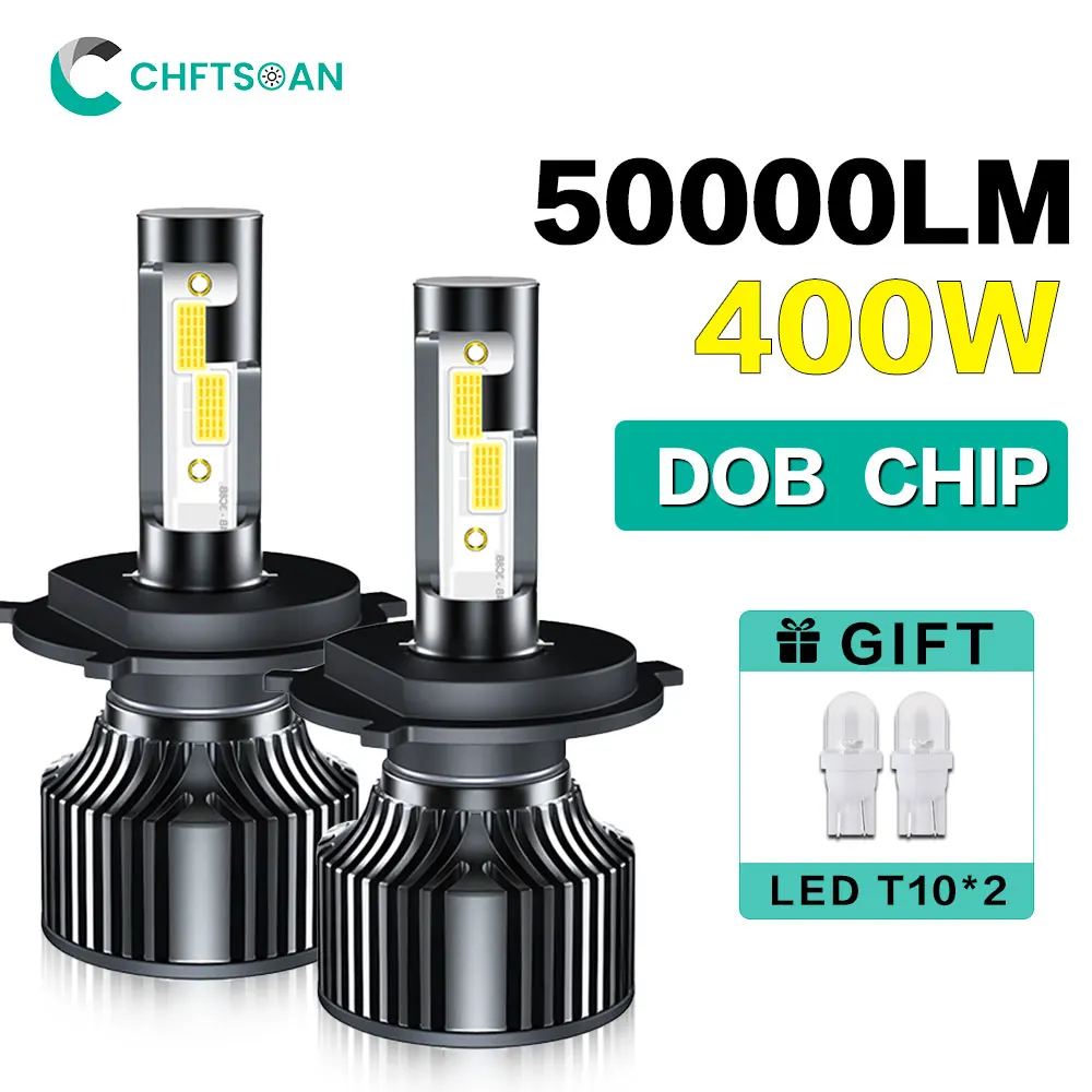 

Chftsoan H4 Led Headlight Blub 400W High Power Headlight H1 H7 H11 9005 9006 9012 50000LM Headlamp 6000K Car Fog Light 10-32V