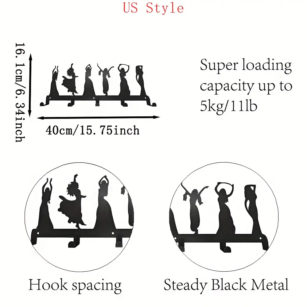 

1 шт. металлическая настенная вешалка для хранения, женская танцевальная металлическая вешалка для ключей, шляп, настенные крючки, аксессуары для ванной комнаты, садовый хо