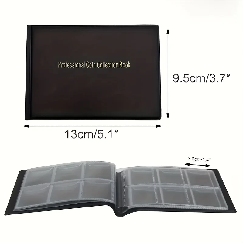 1pc60-grid PVC Souvenir Coin Album, Featuring Copper Coins, Ancient Coins, Commemorative Cards, Collection Albums, and Souvenir