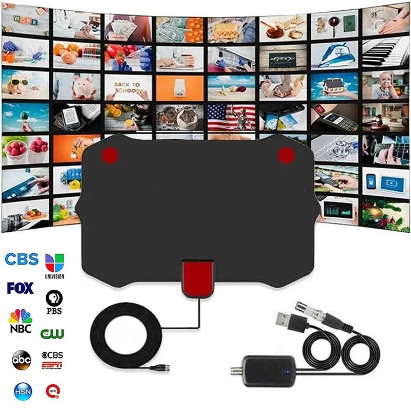 5000 Miles 4K Digital DVB-T/T2 DVBT2 TV Antenna Booster Indoor With Amplifier 1080P Aerial For Car Antenna RV Travel Smart HD TV
