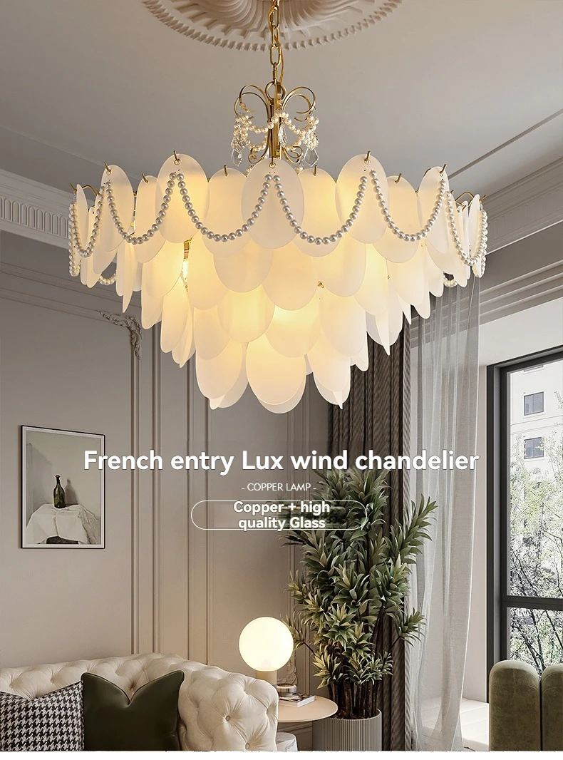 Modern Glass Chandelier Luxury Murano Smoke Gray White Shade for Living Dining Room Bedroom Entryway