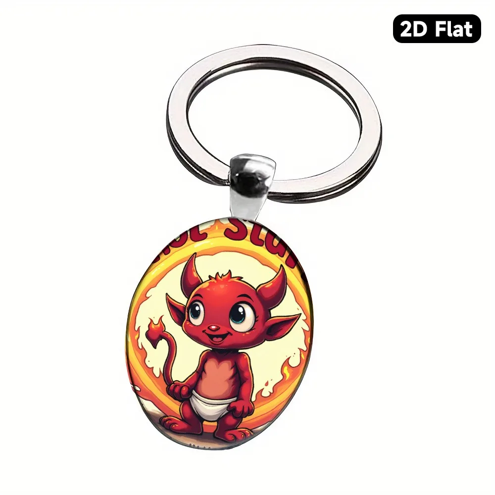 

Metal Devil Glow Ring Keychain Durable Employee Gift Set