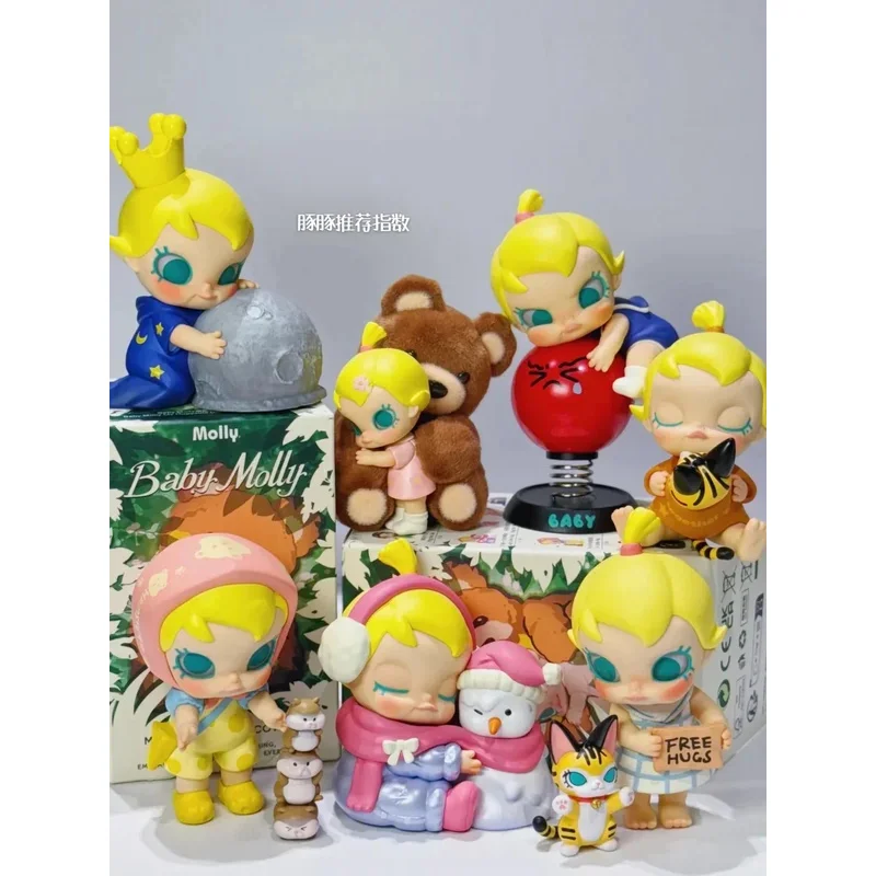 New Genuine Blind Box Baby Molly Hug Exploration Plan Series Vinyl Face Molly Bjd Doll Kawaii Toys Collection Surprise Kids Gift