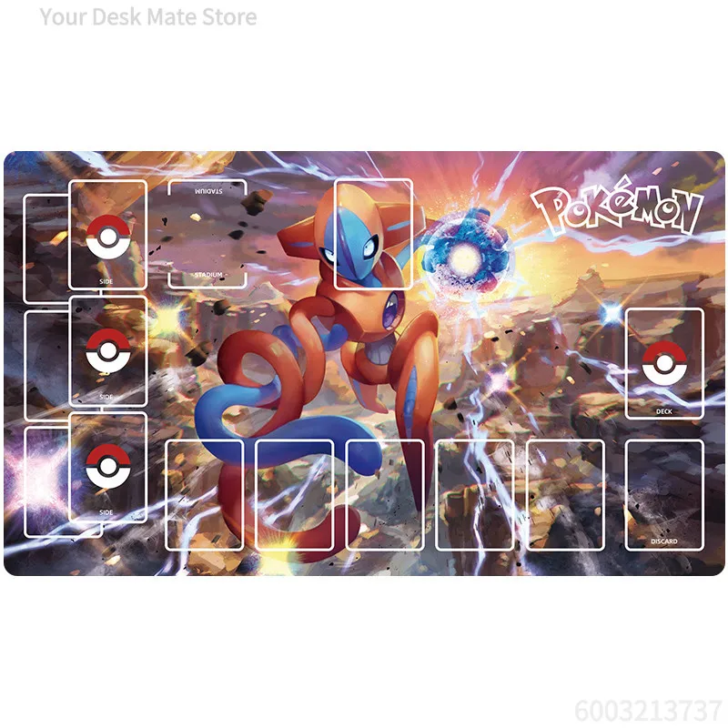Tapete de Juego Pokémon TCG, Ash y Pikachu, Tapete de Escritorio para Entrenadores de Kalos, Tapete de Juego de Cartas