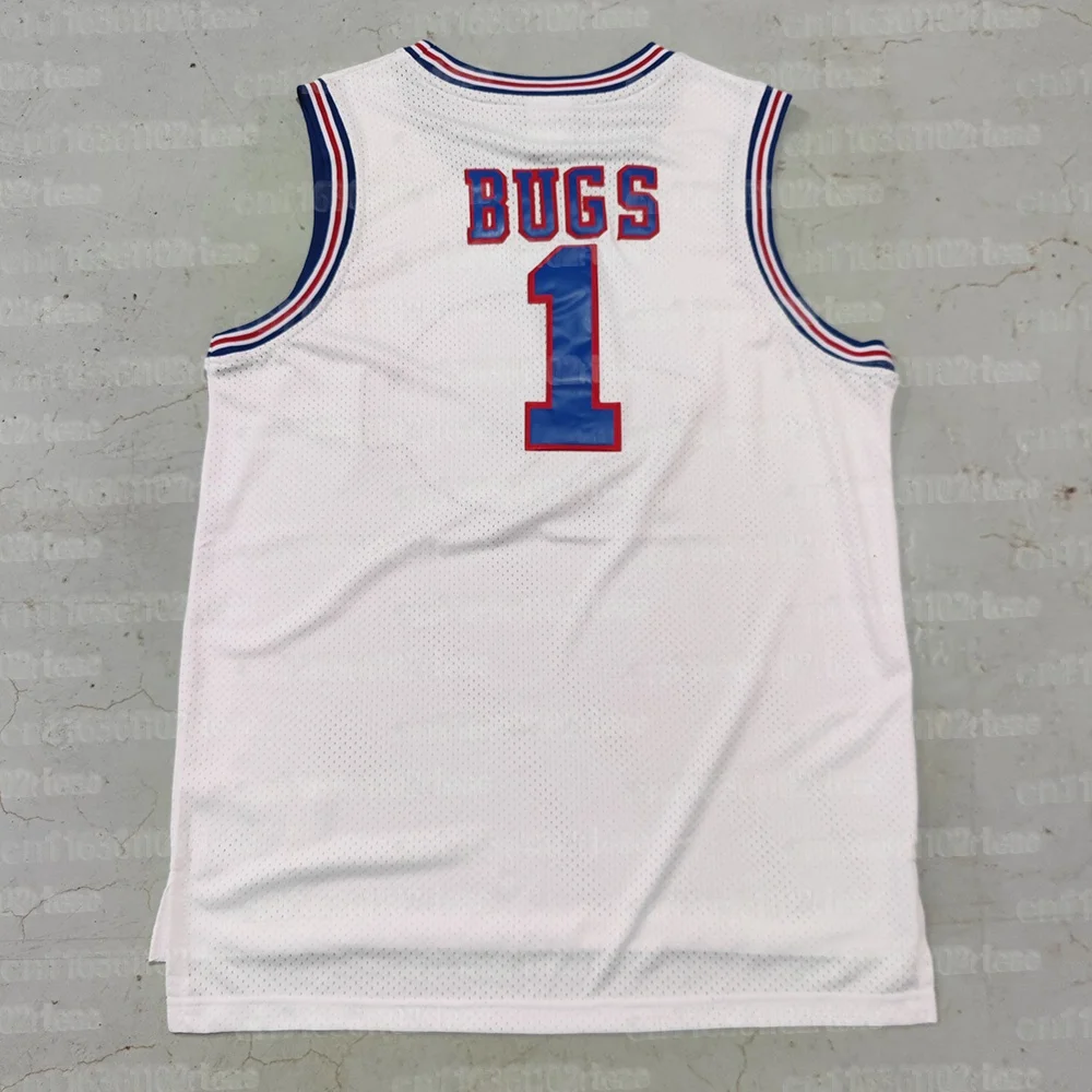 2026 Trillast Space Jam Bugs 1 Lola 10 Murray 22 TAZ D. Duck 2 White Tune Squad Basketball Tanktop 3D-gedrucktes Familien-Top – Detail 6