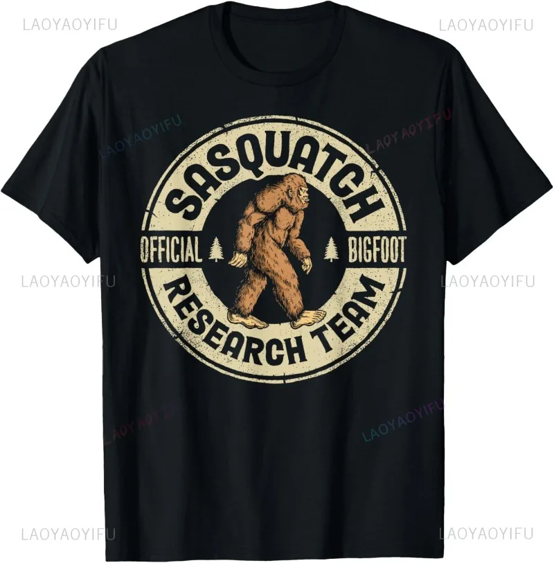 

Man Clothing Bigfoot Research Team Retro Vintage Sasquatch Men Christmas Shirt Graphic T Shirts Outdoor Clothing Funny Tees