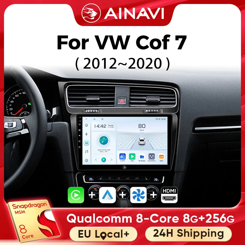 Ainavi Car Multimedia Player For Volkswagen VW Golf 7 MK7 GTI 2011 2013 2015 2019 2021 wireless Carplay Android Auto 4G Wifi