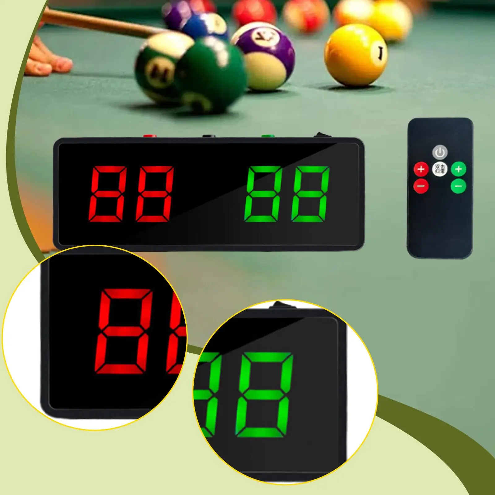 

Billiards Electronic Scoreboard Lightweight Versatile Sturdy 26x9.5x3cm for