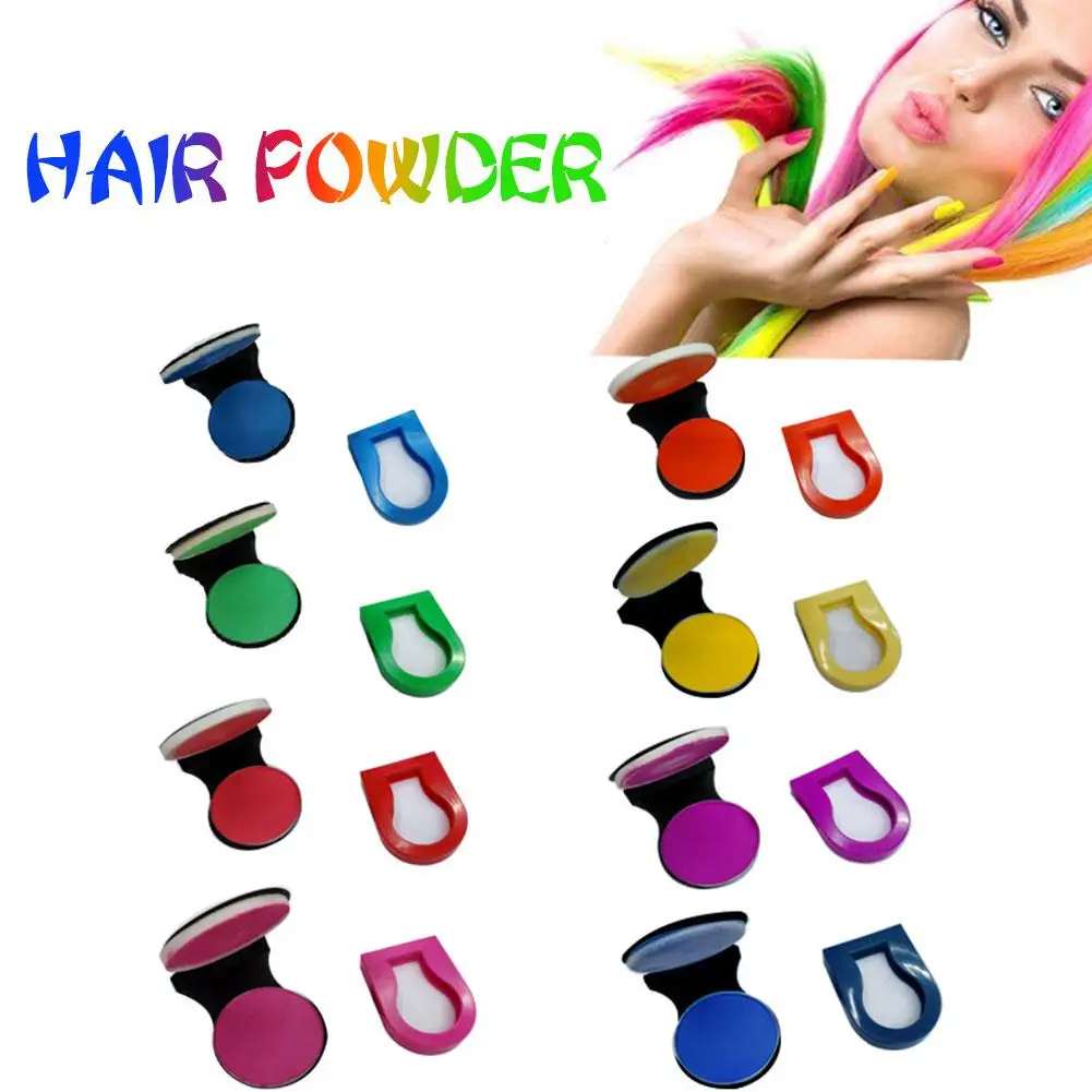 Polvo de tiza desechable para el cabello, 8 colores, Color temporal para el cabello, estilo Pastel, pintura en aerosol, tinte para el cabello, accesorios para herramientas de salón de belleza, H5C4