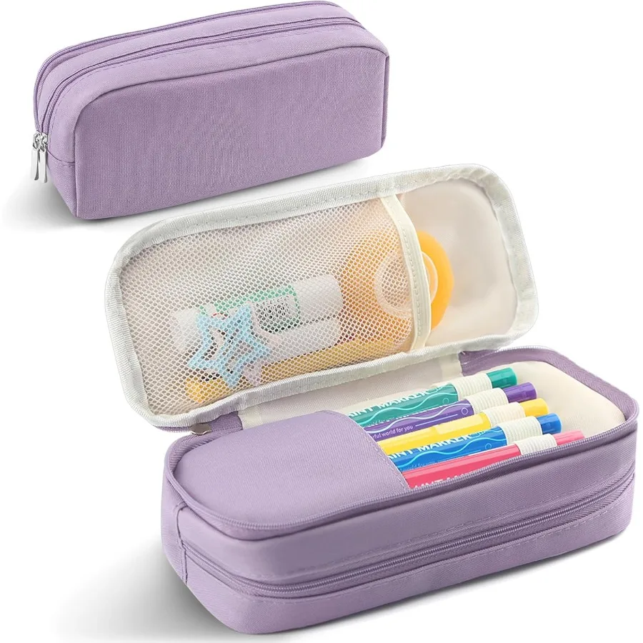 مقلمة ذات سعة كبيرة مع مقصورات متعددة للاستخدام المدرسي والمكتبي: منظم قرطاسية مثالي لمكتب السفر و #2