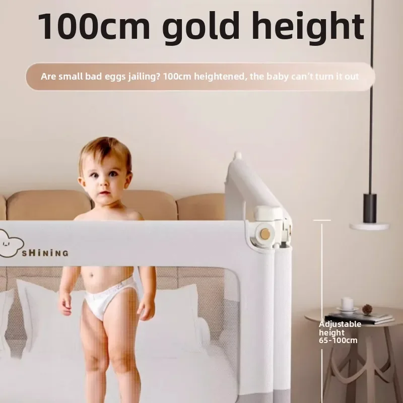 高さ調節可能なベビーベッド保護、幼児用コンバーチブルバンパー、安全レール、ベッドガード、ガードレール、新生児用ユニバーサルフィットベビーベッド