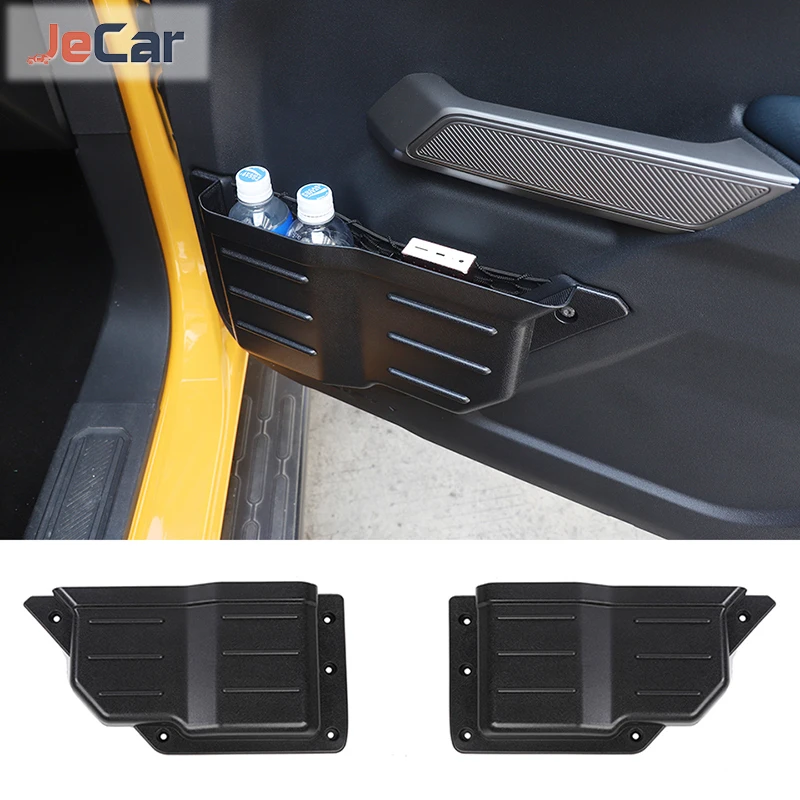 JeCar Stowing Tidying Car Front Rear Door Net Pocket ABS Storage Box Organizer For Ford Bronco 2021 up Car Interior Accessories