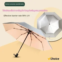 Fully Automatic Umbrella Titanium Silver Sun Protection Umbrella Sun Shading Umbrella Dual-Use For Rain And Rain Uv Protection