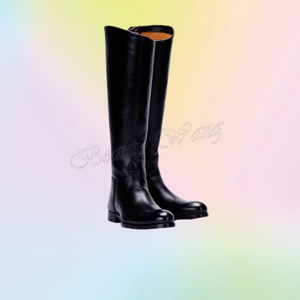 

Black Side Zipper Knee High Boots High Round Toe Shoes for Women Stilettos High Heels Sexy Party Shoes 2024 Zapatos Para Mujere