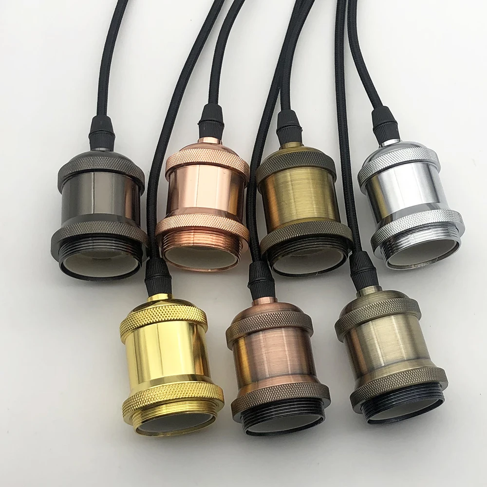 E27 المقبس قلادة أضواء لمبة خمر الرجعية اديسون مصباح المقبس المسمار قاعدة الألومنيوم ضوء الصناعية مصباح من طراز قديم حامل للمنزل