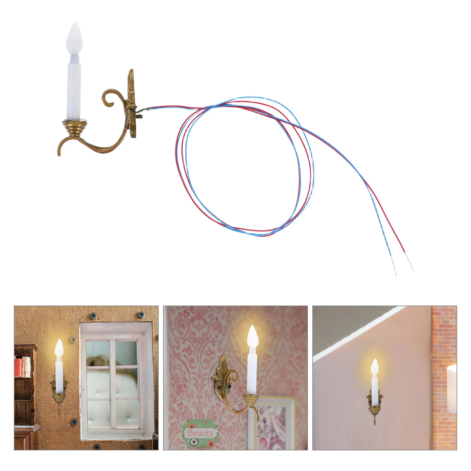 

Набор из 5 миниатюрных настенных светильников для миниатюрного домика, реалистичные детали, материалы для песочницы, мини-ландшафтный светильник, декоративный аксессуар