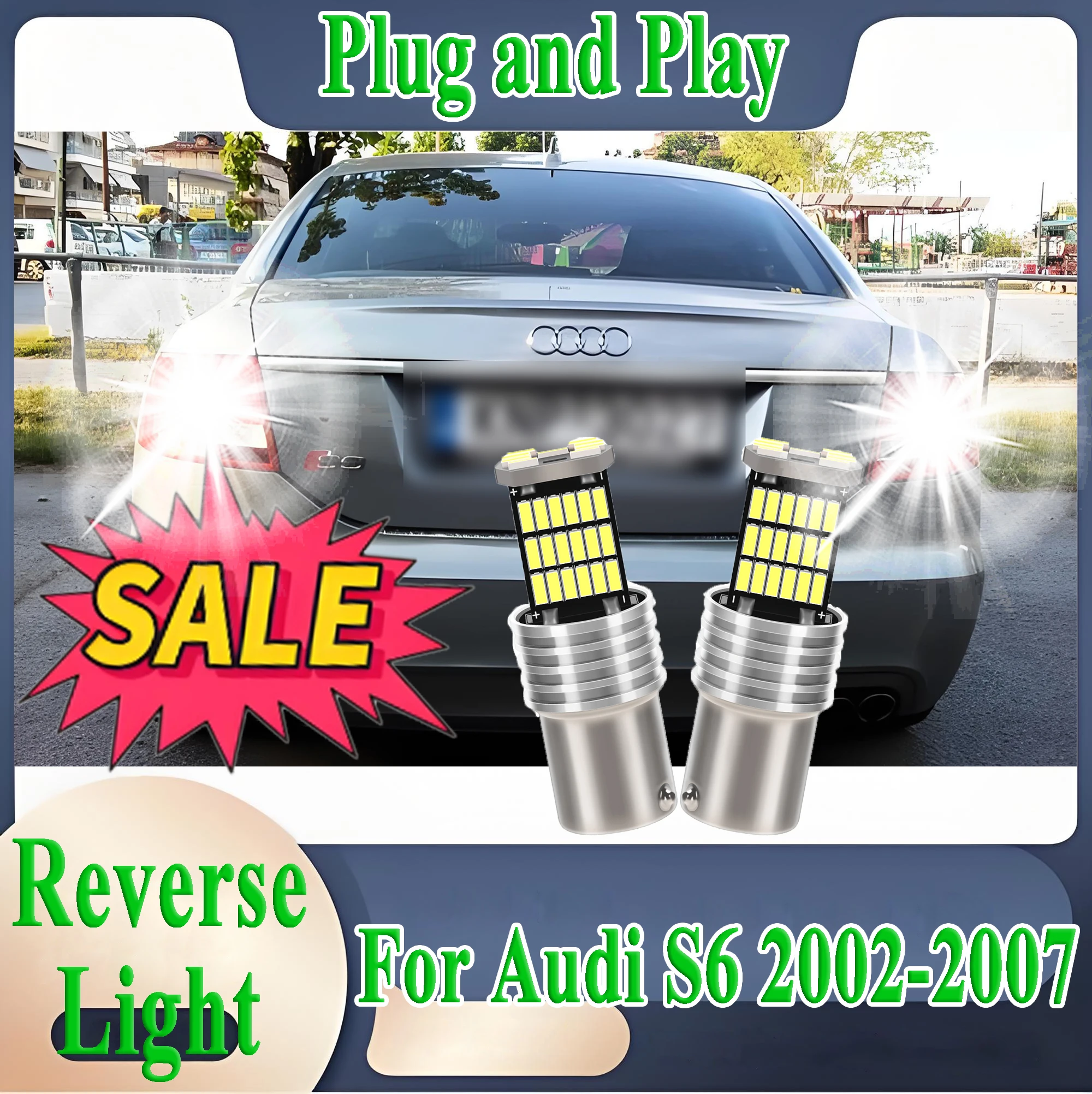 

2PCS 1156 BA15S Canbus Car LED Reverse Light 6000K Plug and Play Car Light For Audi S6 2002-2005 2006 2007 Back Up Backup Lamp