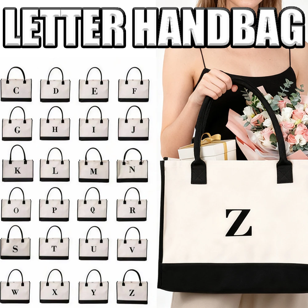 

26 Letter Nylon Tote Bag Durable Large Capacity Versatile Occasions Suitable Letter Tote Bag for Different Settings.xtz