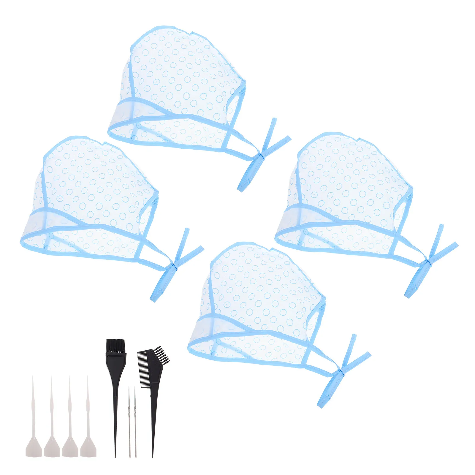 

Набор из 12 регулируемых шапочек для мелирования волос с крючком для салона и домашнего использования