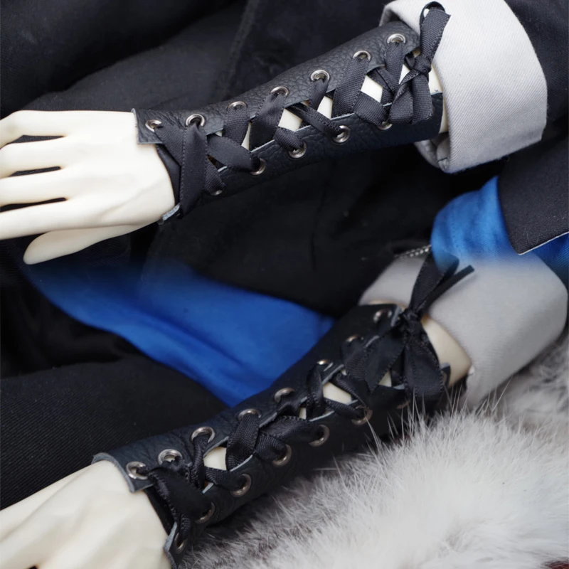 

D04-B082 children handmade toy 1/4 70/68 73 ID75 uncle BJD Doll Accessoriess Leather strap half sleeve gloves