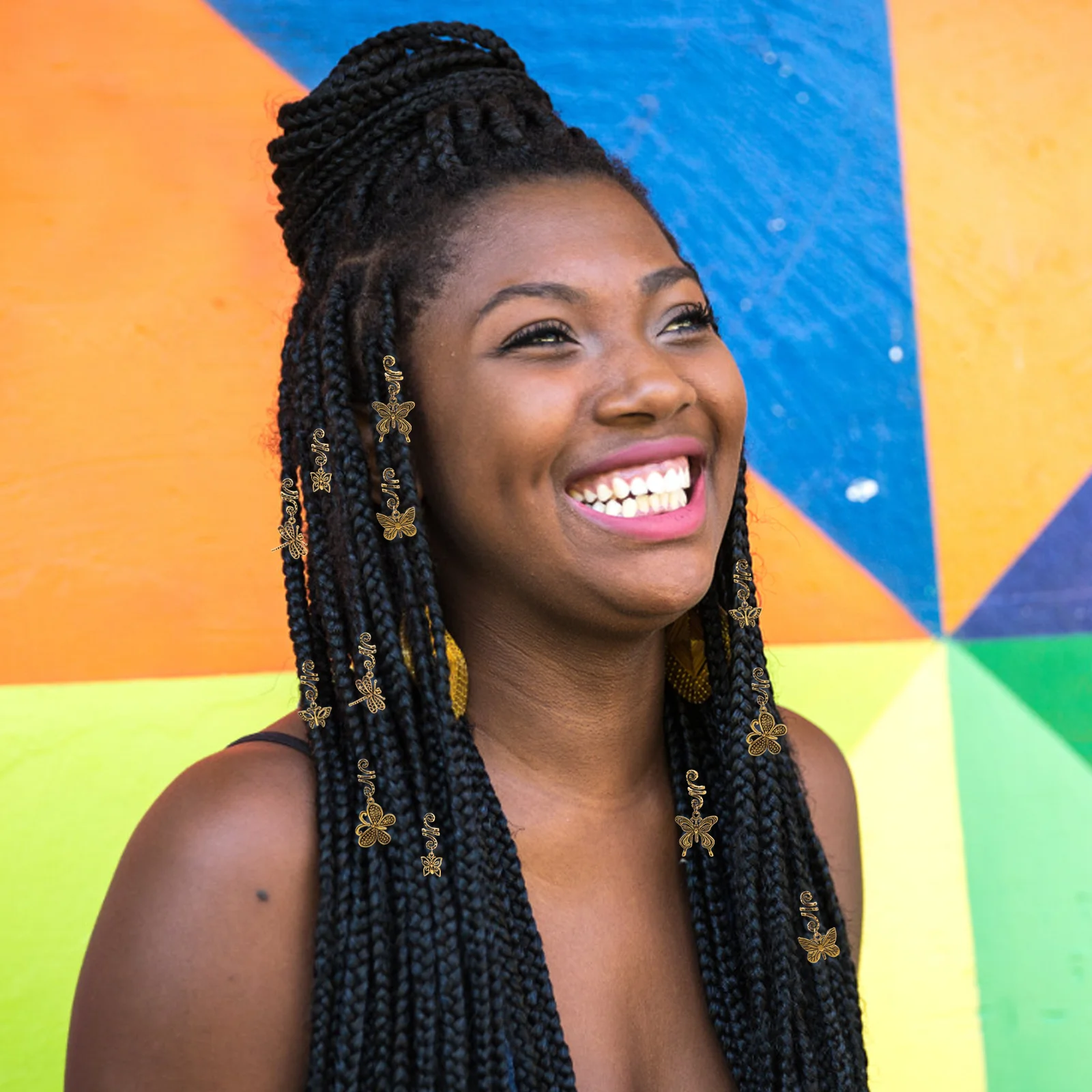 

12 шт. винтажных металлических украшений для волос: бабочки, для кос, дредов, легкие, прочные, ретро-аксессуары для укладки