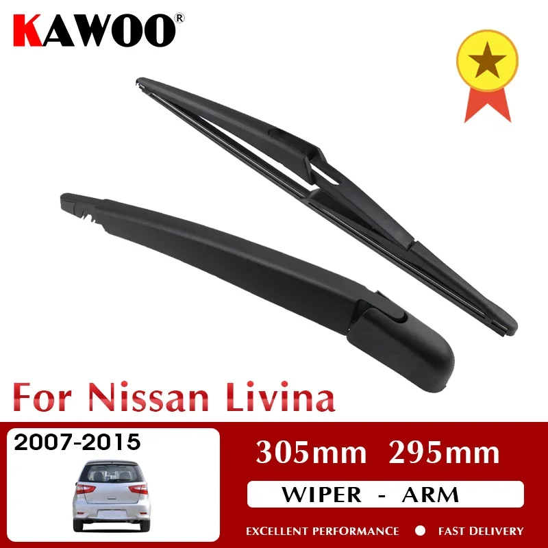 KAWOO Car Rear Wiper Blade Blades Back Window Wipers Arm For Nissan Livina Hatchback 2007-2015 305mm Windscreen Wiper