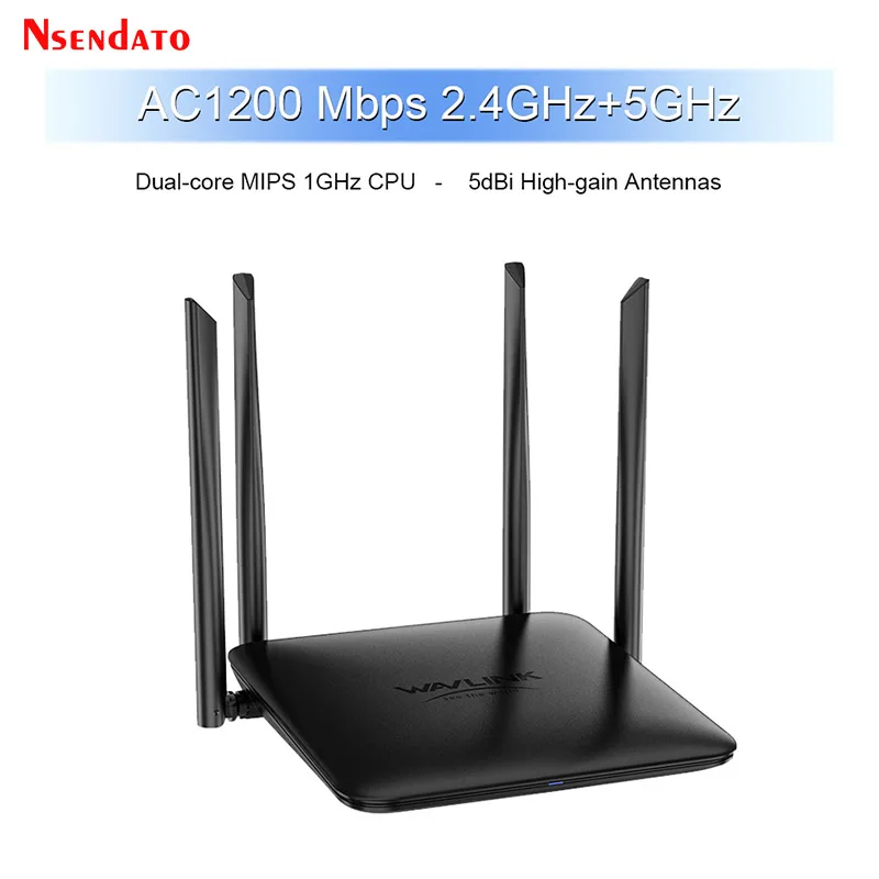 Wavlink AC1200 ثنائي النطاق موزع إنترنت واي فاي لاسلكي 2.4G/5G 10/100/1000Mbps WAN/LAN كامل جيجابت موزع إنترنت واي فاي للألعاب المنزلية IPV6