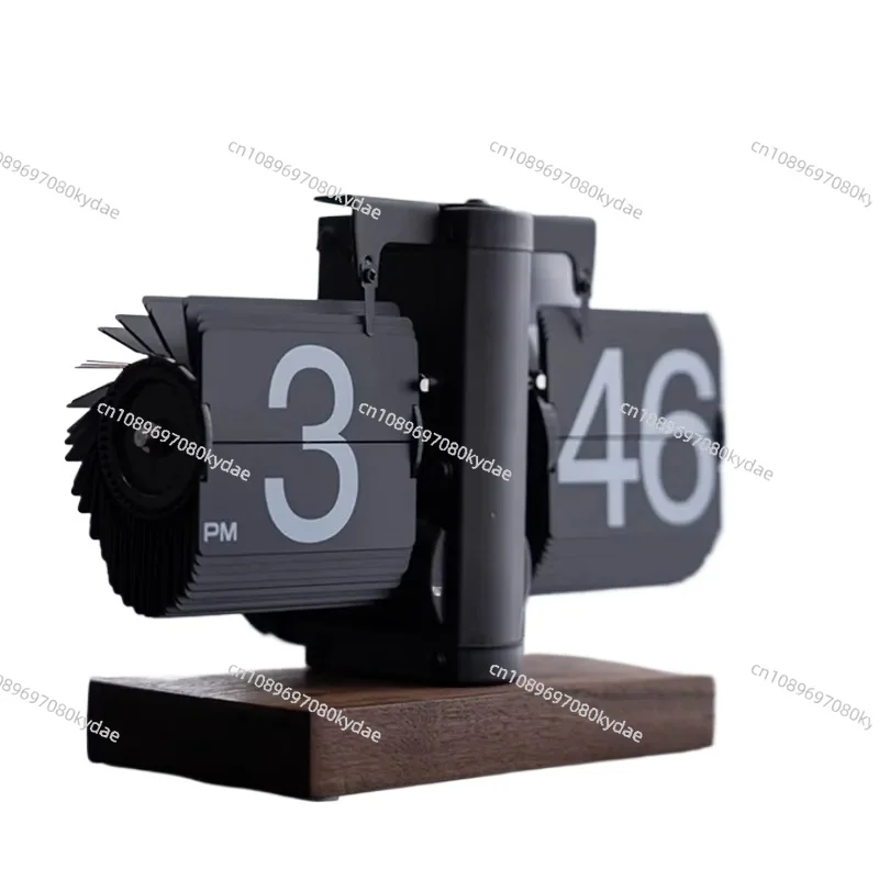 Creative Automatic Page Turning Clock Retro Living Room Tabletop Decoration Home Digital Mechanical Seat Clocks Birthday Present