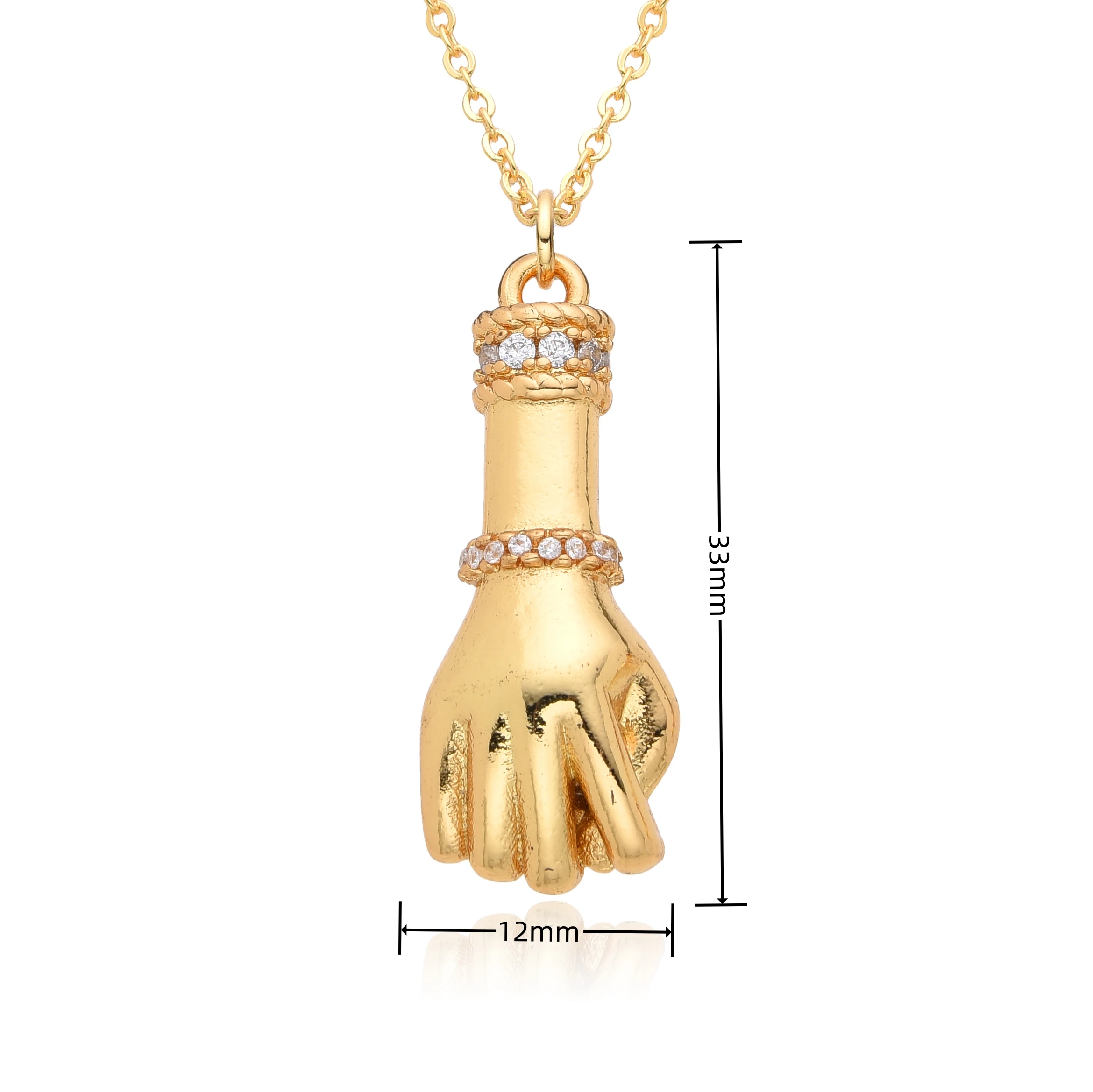 Wholesale Gold Color Boxing Fist Charms Black Warrior Higa Hand Lucky Necklace for Women Men Choker Pendant Jewelry Accessories