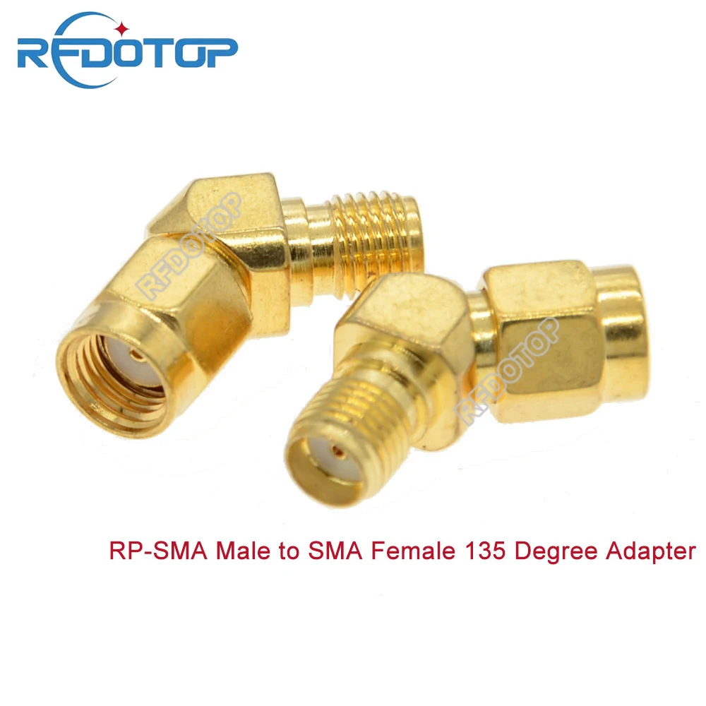 100PCS RP-SMA Male Plug to SMA Female Jack 135 Degree Connector for Wifi Raido Antenna SMA-K to RPSMA-K 45Degree RF Coax Adapter