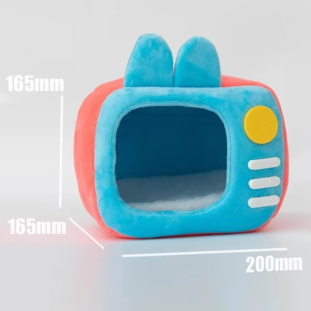 

New Cartoon Design Rabbit TV Pet House Small Size Soft Material Hamster Nest Easy Clean Cozy Small Pet House