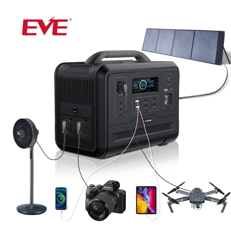 EVE 1200W 960Wh Portable Power Station 500W 1200w 2000W 3000W system portable power station with solar panel