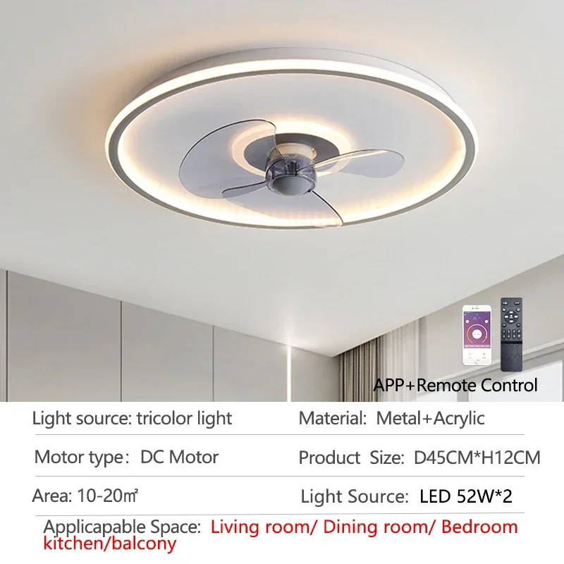 Imagem -06 - Ventiladores de Teto com Luzes 110220v Controle Remoto para Casa Quarto Lâmpada de Teto com Iluminação Led Sala de Estar Decoração de Casa Brilho