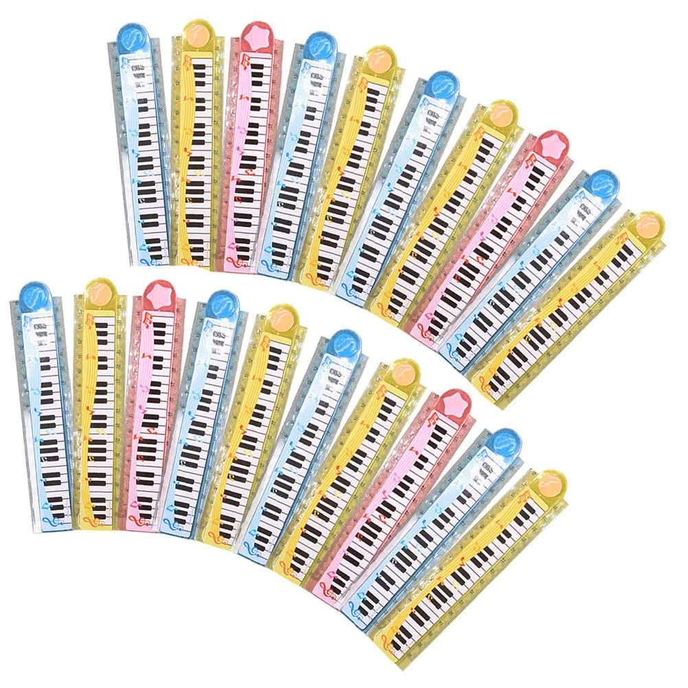 

20pcs Foldable Straight Ruler Student Lightweight Plastic Cartoon Measuring Tool Portable Reusable School Ruler